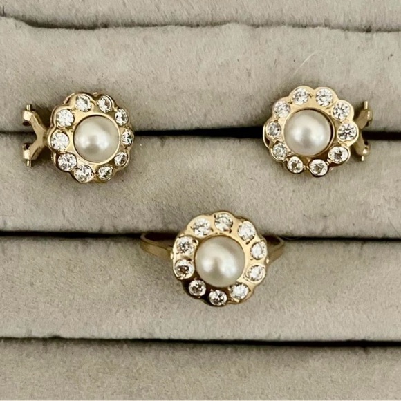 Gold Real 10k Set Earings and Ring #8 Gorgeous gift !! - Picture 1 of 2